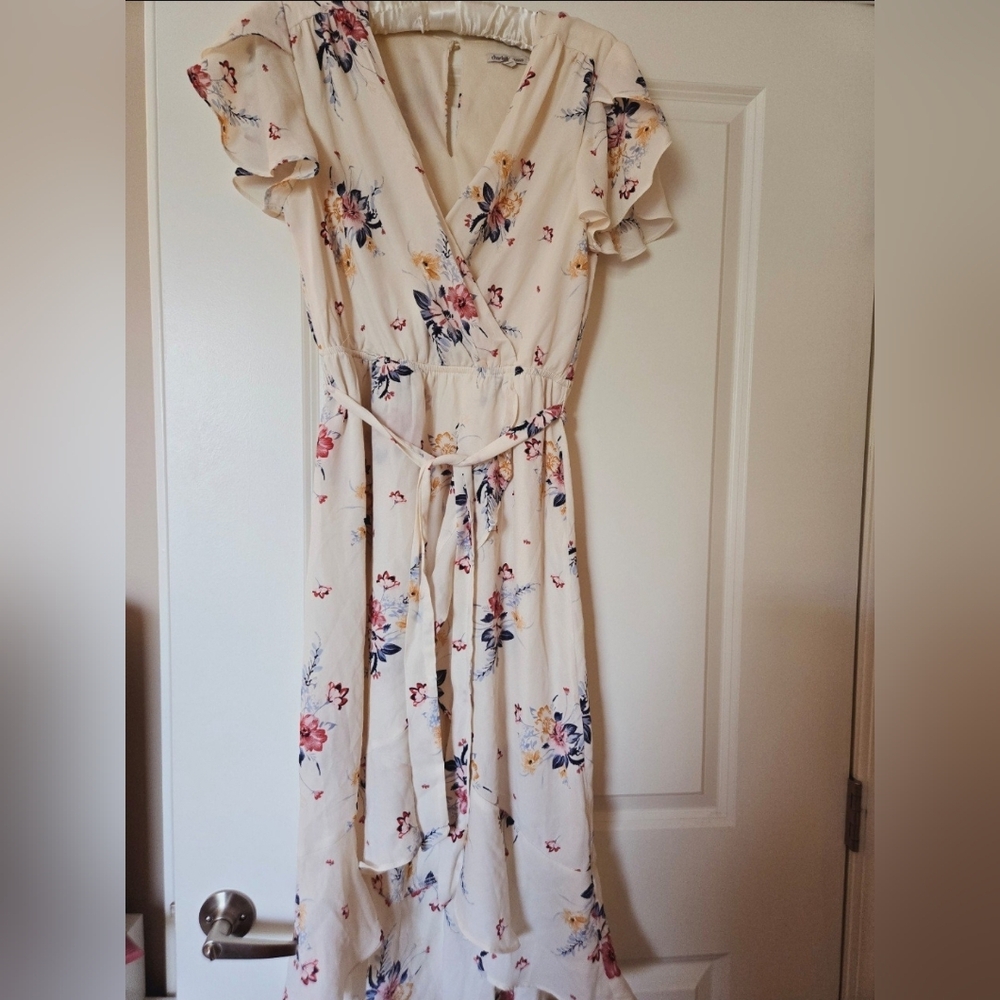 Charlotte Russe floral faux wrap dress size medium